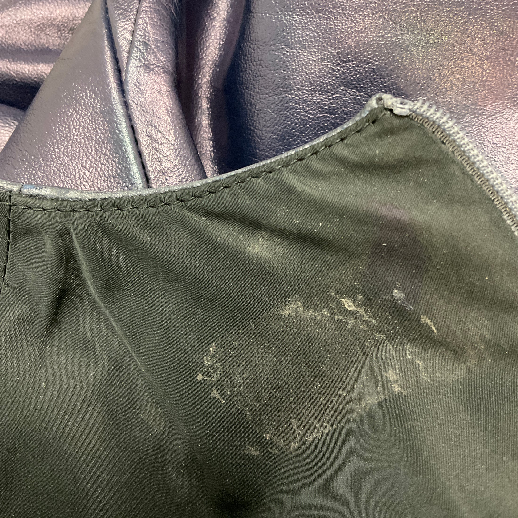 Louis Vuitton Navy Blue Ruffled Sleeveless Leather Mini Dress