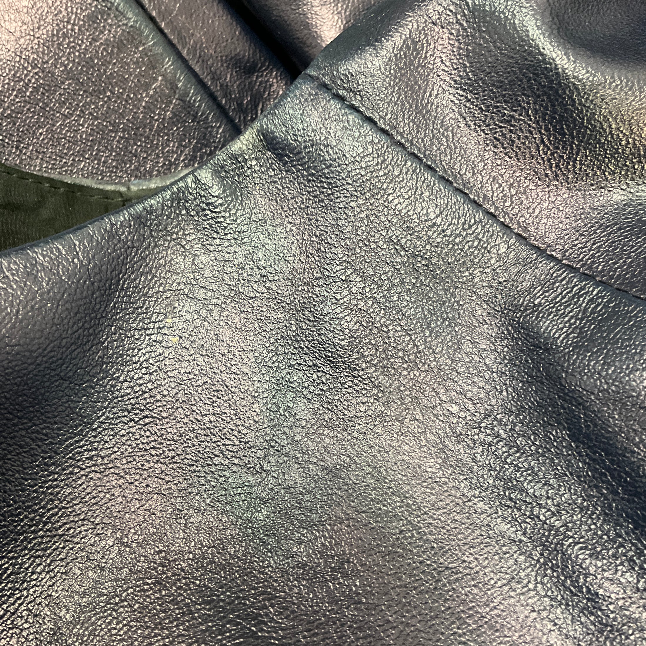 Louis Vuitton Navy Blue Ruffled Sleeveless Leather Mini Dress