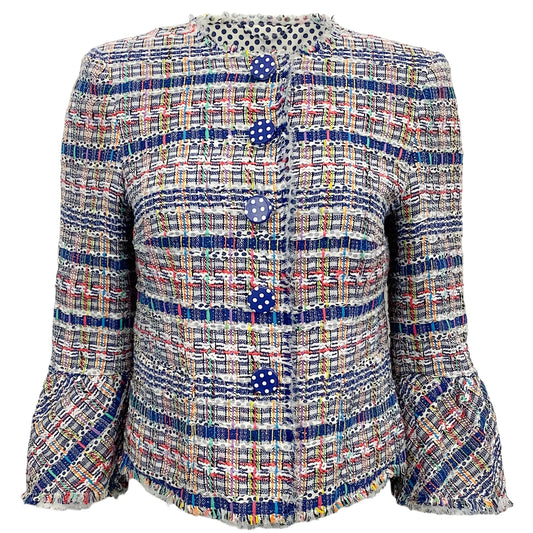 Maison Common Blue Tweed Jacket