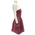 Load image into Gallery viewer, Monique Lhuillier Burgundy / Pink Metallic Glitter Detail Strapless Mini Dress
