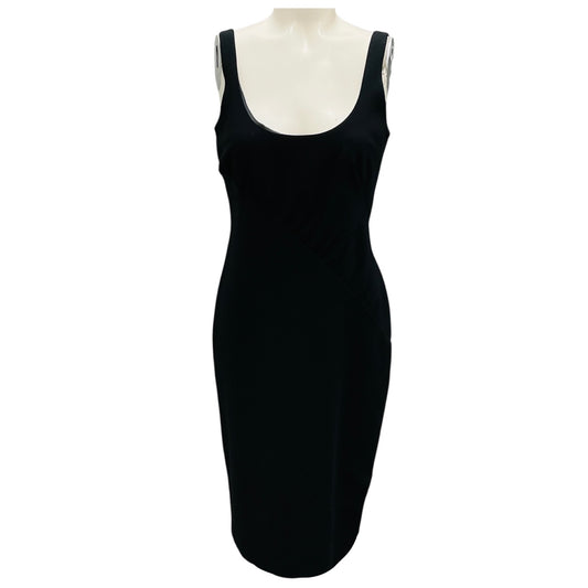 Moschino Cheap and Chic Black Sleeveless Crepe Midi Cocktail Dress