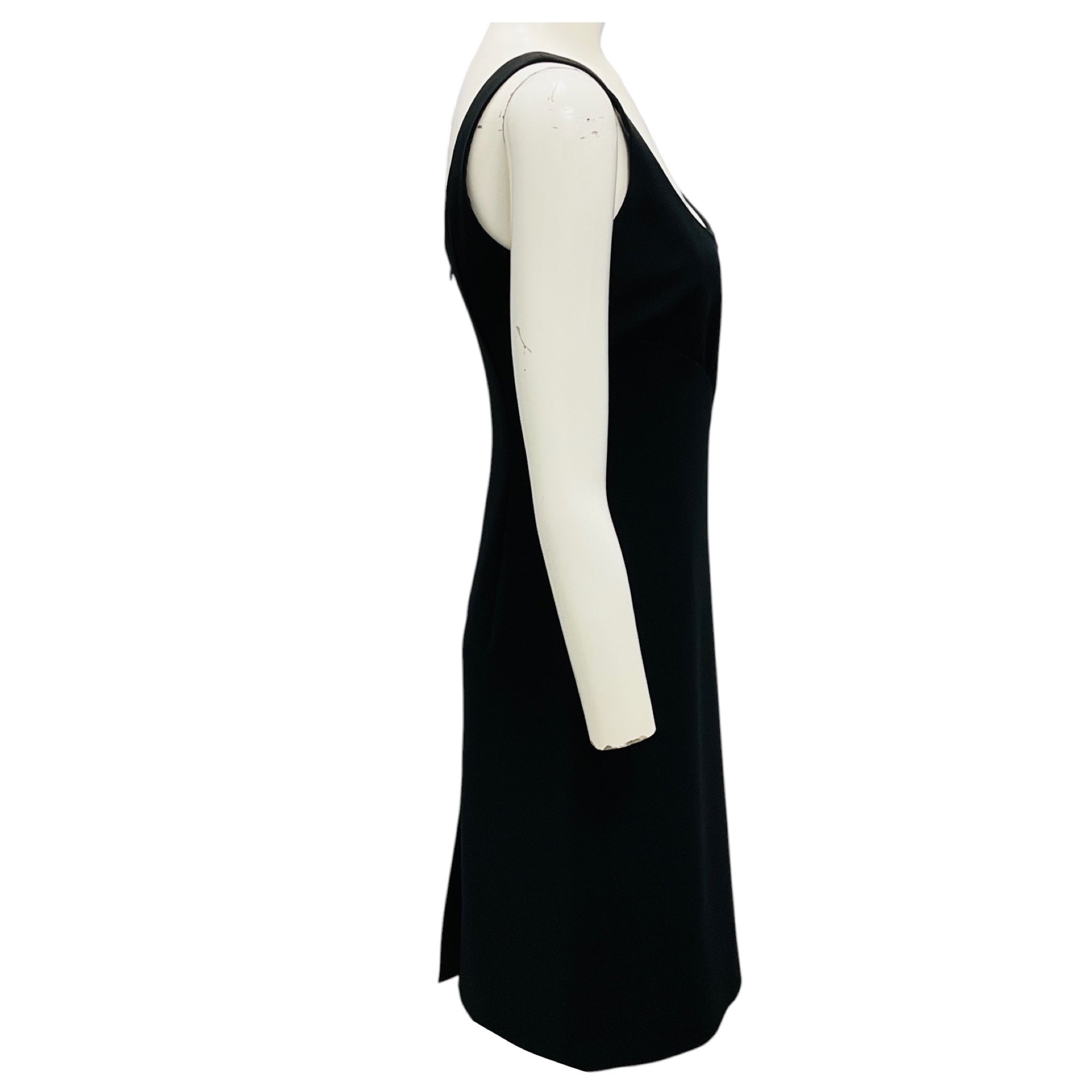 Moschino Cheap and Chic Black Sleeveless Crepe Midi Cocktail Dress