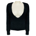 Load image into Gallery viewer, Dries Van Noten Black Long Sleeved V-Neck Fuzzy Sweater
