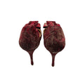 Load image into Gallery viewer, Christian Dior Raspberry Red Floral Jacquard Buckle Detail Open Toe Pumps
