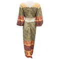 Load image into Gallery viewer, Saloni Tan Multi Cut Out Detail Printed Linen Midi Dress
