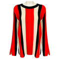 Load image into Gallery viewer, Akris Punto Orange / Cream / Black Long Sleeved Wool Knit Pullover Sweater
