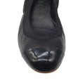 Load image into Gallery viewer, Chanel Black CC Logo Embossed Patent Leather Cap Toe Stretch Leather Ballet Flats

