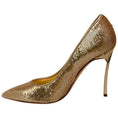Load image into Gallery viewer, Casadei Gold Sequined Mermaid Pumps
