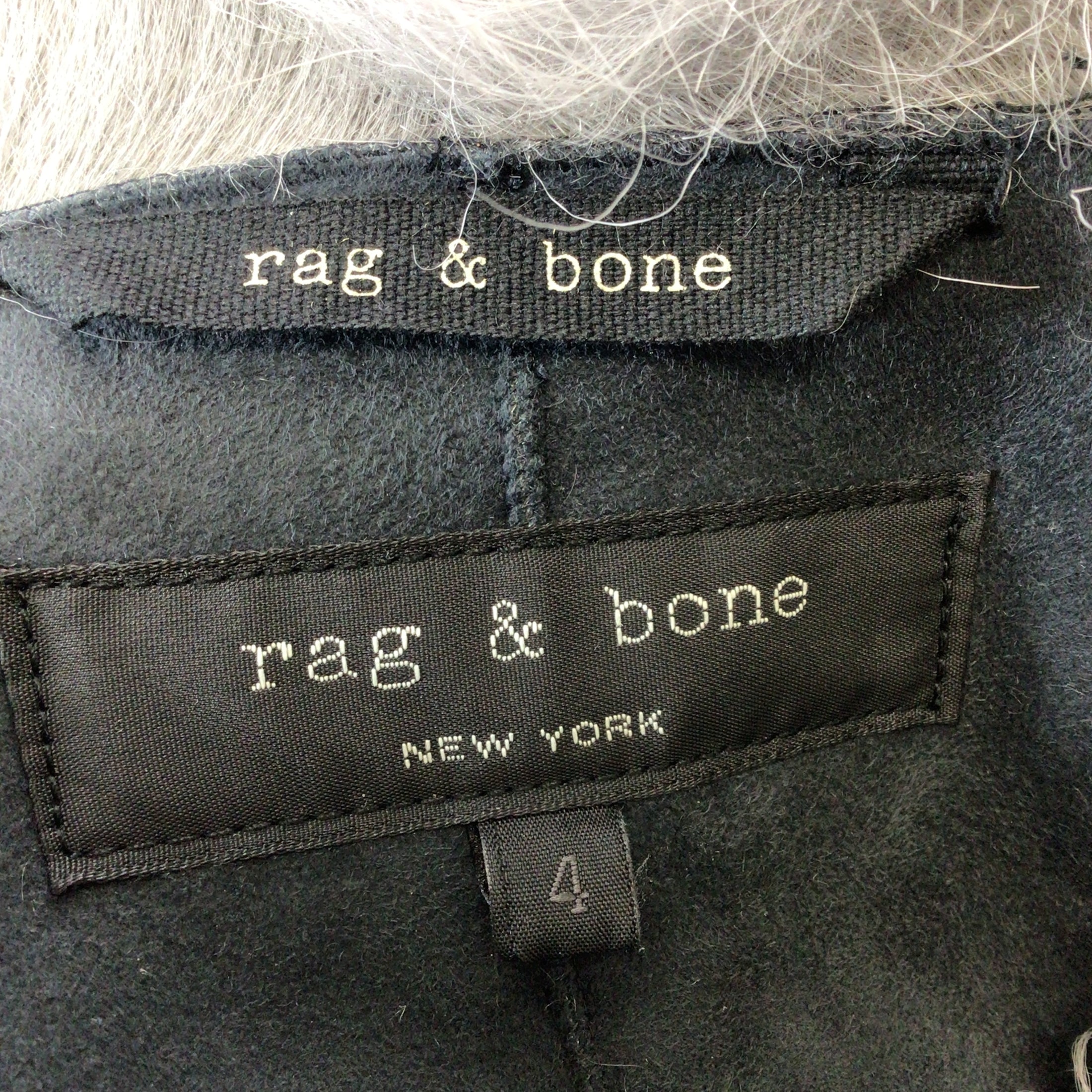 Rag & Bone Grey Lamb Suede Shearling Coat