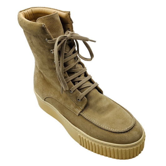 Gabriela Hearst Beige David Suede Platform Ankle Boots