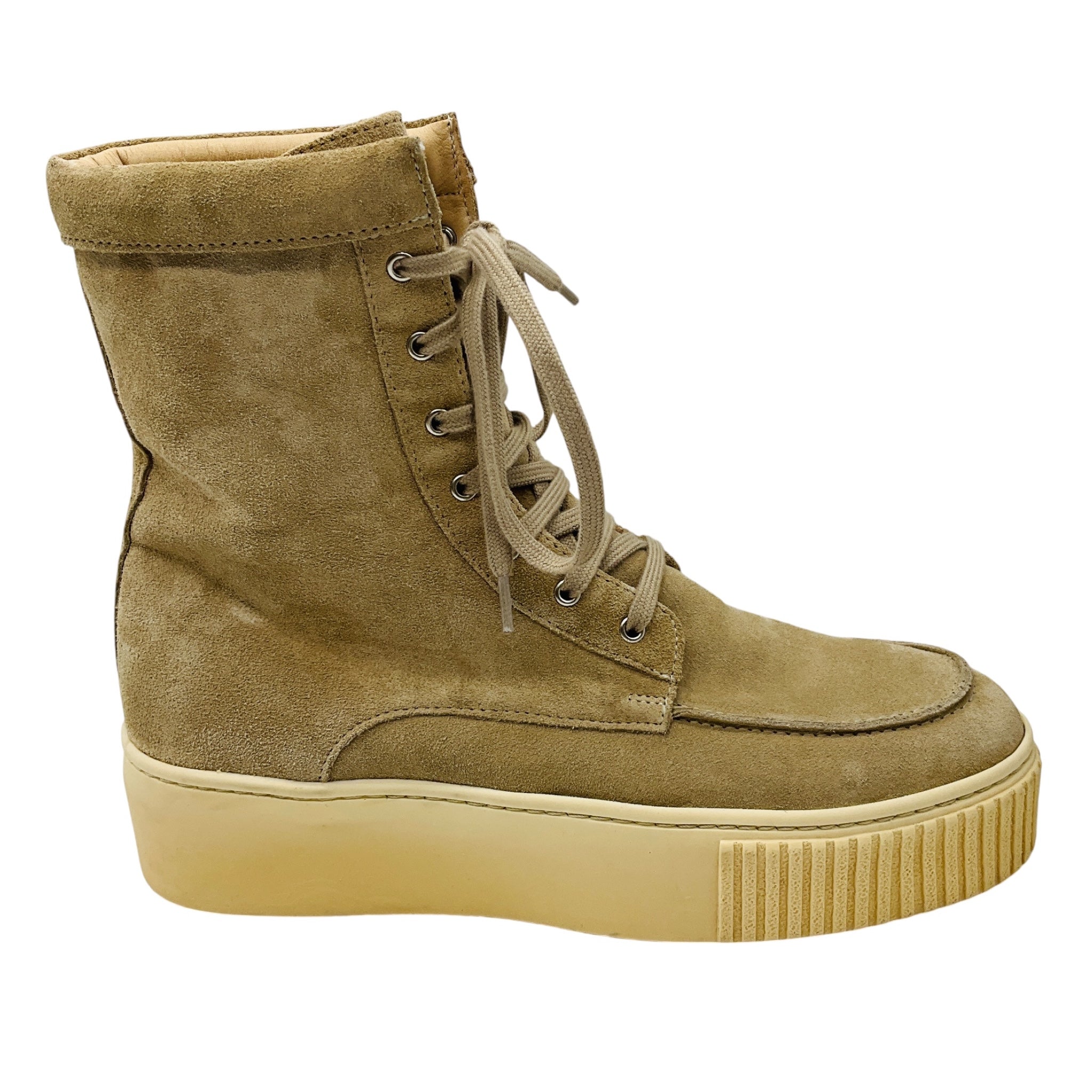 Gabriela Hearst Beige David Suede Platform Ankle Boots