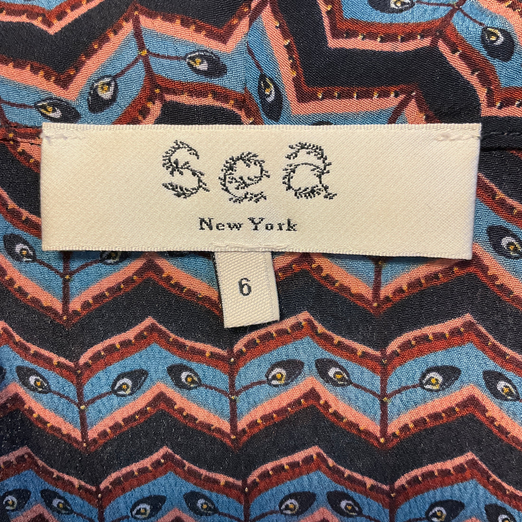 Sea New York Navy Blue Multi Printed Jumpsuit with Belt