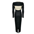 Load image into Gallery viewer, Khaite Onyx Marisole Off Shoulder Fitted Knit Midi Dress
