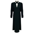 Load image into Gallery viewer, Victoria Beckham Black Long Sleeved V-Neck Crepe Midi Dress with Tie Neck
