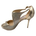 Load image into Gallery viewer, Jimmy Choo Gold / Silver Metallic Glitter Cut-Out Leather Heels
