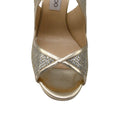 Load image into Gallery viewer, Jimmy Choo Gold / Silver Metallic Glitter Cut-Out Leather Heels
