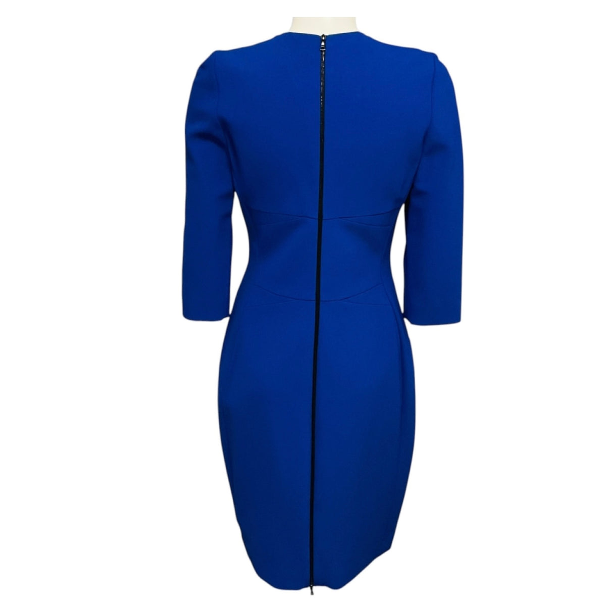 Narciso Rodriguez Cobalt Blue Fitted Crepe Midi Dress