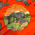 Load image into Gallery viewer, Hermes Orange Multi Les Zebres Print Square Silk Twill Scarf
