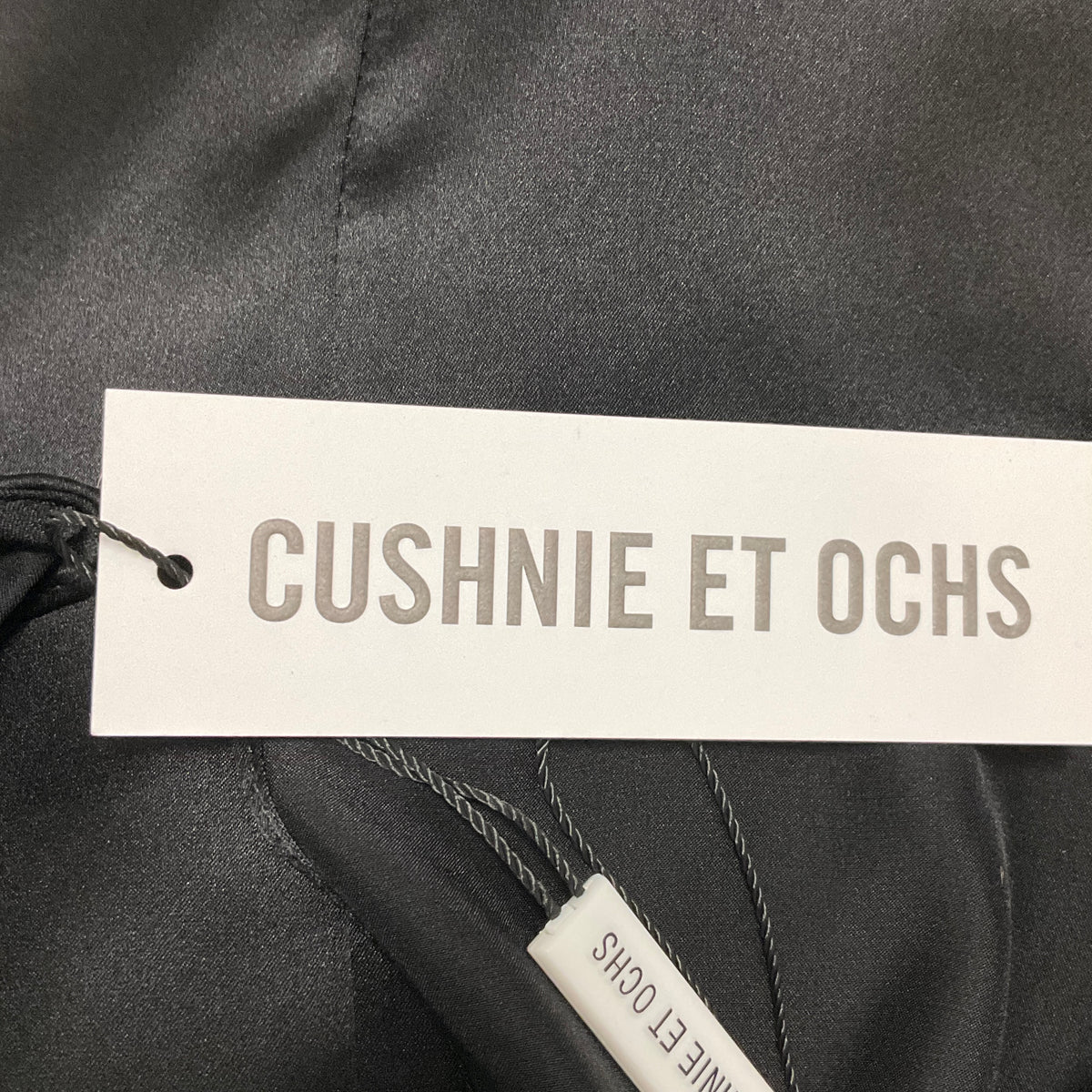 Cushnie et Ochs Black Silk Charmeuse Ruffle Cold Shoulder Top
