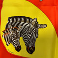 Load image into Gallery viewer, Hermes Orange Multi Les Zebres Print Square Silk Twill Scarf
