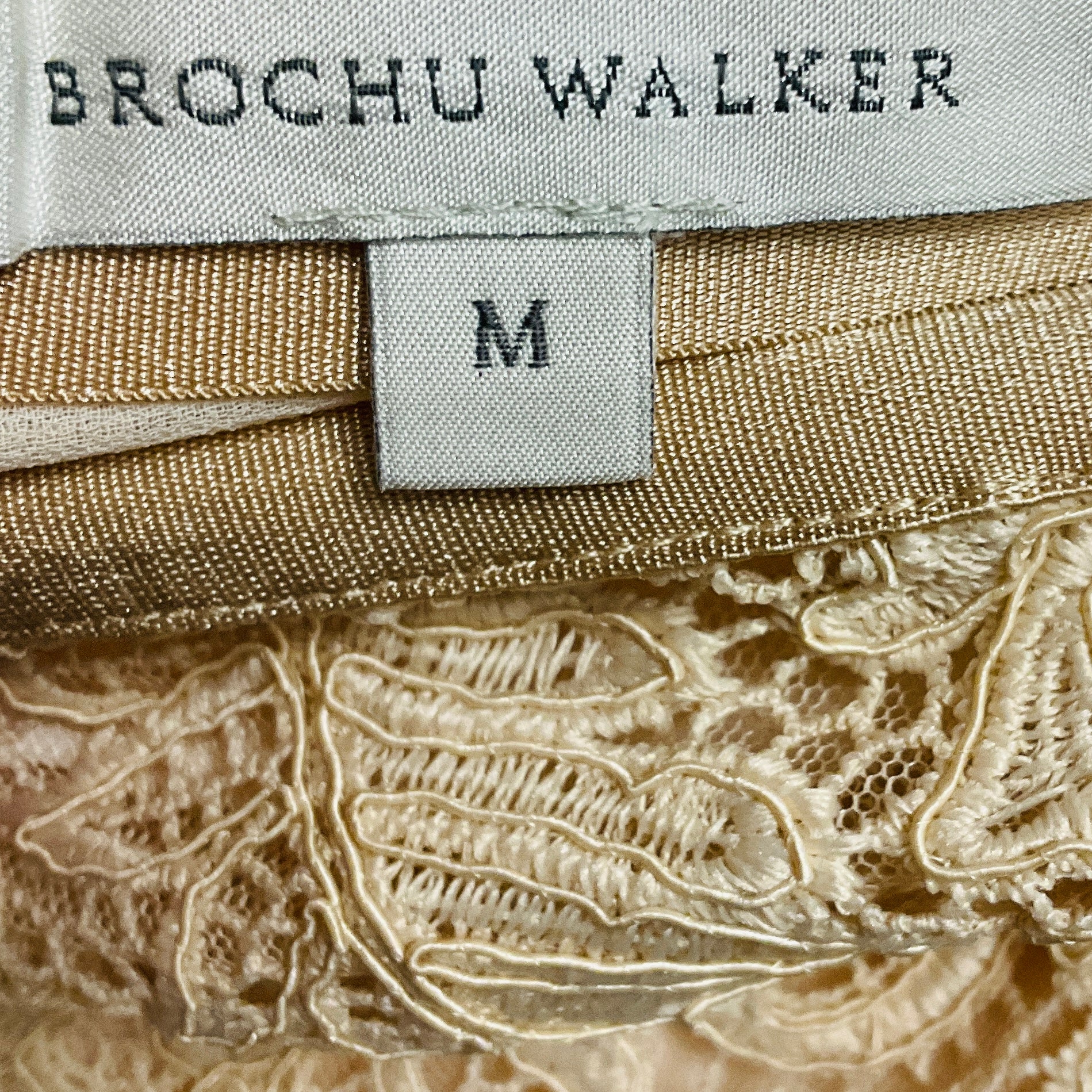 Brochu Walker Buff Beige Mara Lace Midi Skirt