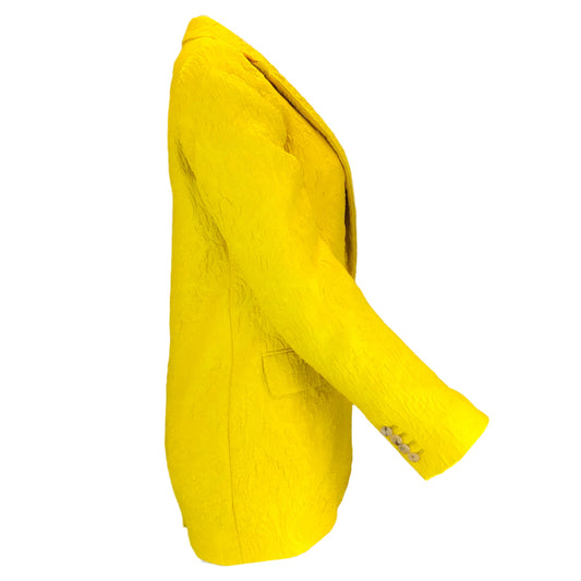 Dries Van Noten Marigold Yellow One-Button Jacquard Jacket