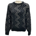 Load image into Gallery viewer, Missoni Black / Silver 2024 Sequined Zig Zag Knit Crewneck Sweater
