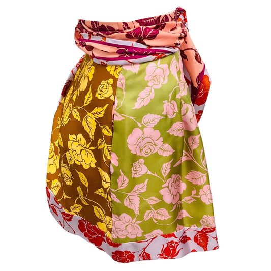 Zimmermann Multicolor The Lovestruck Spliced Mixed Roses Floral Print Silk Twill Shorts