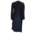 Load image into Gallery viewer, Sies Marjan Black / Red Contrast Stitching Long Sleeved Silk Crepe Midi Dress
