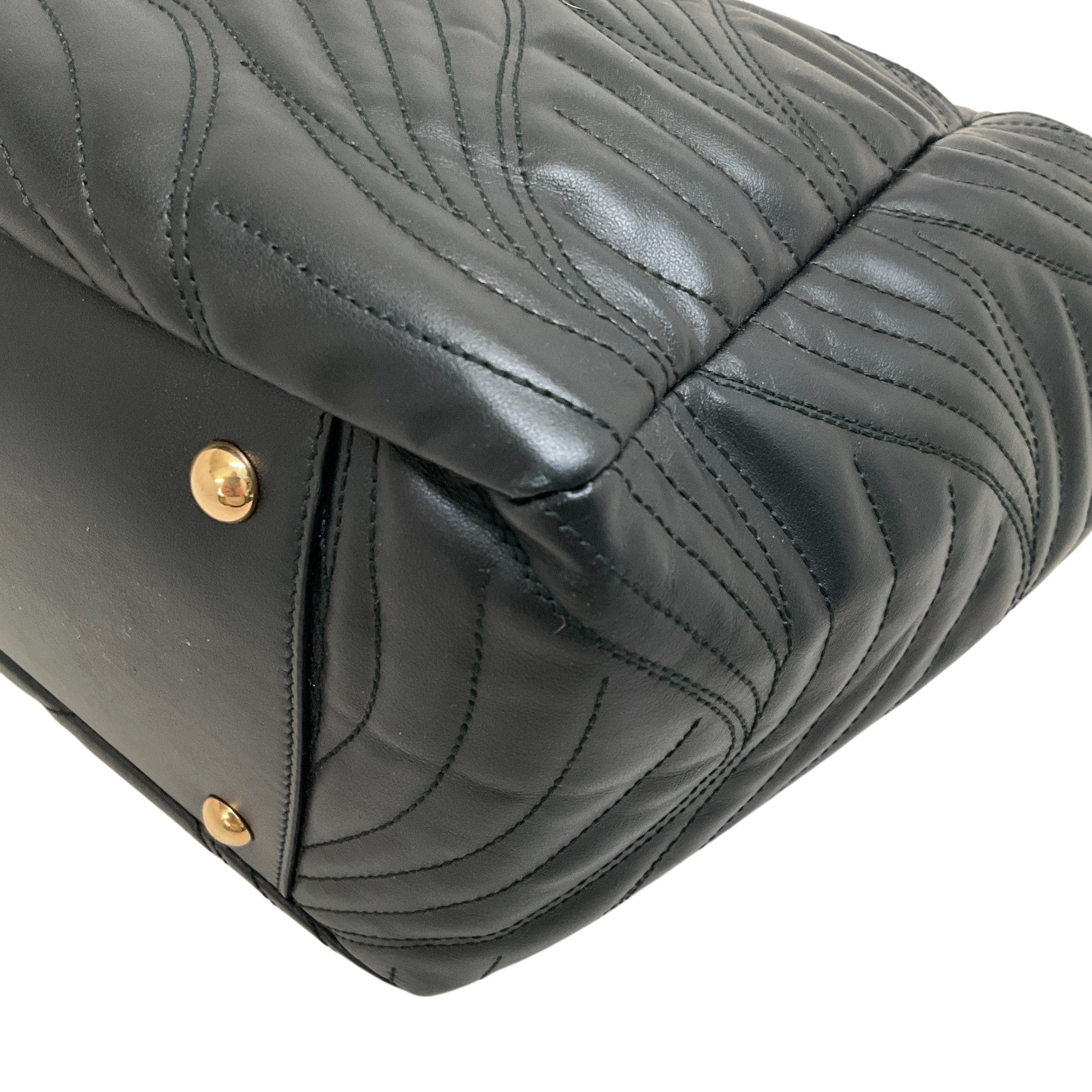 Salvatore Ferragamo Black Quilted Leather Lexi Chain Tote Bag