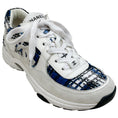 Load image into Gallery viewer, Chanel White / Blue Tweed Mark 24P Sneakers

