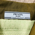 Load image into Gallery viewer, Prada Grey / Green Collar Fine Knit Cardigan Sweater
