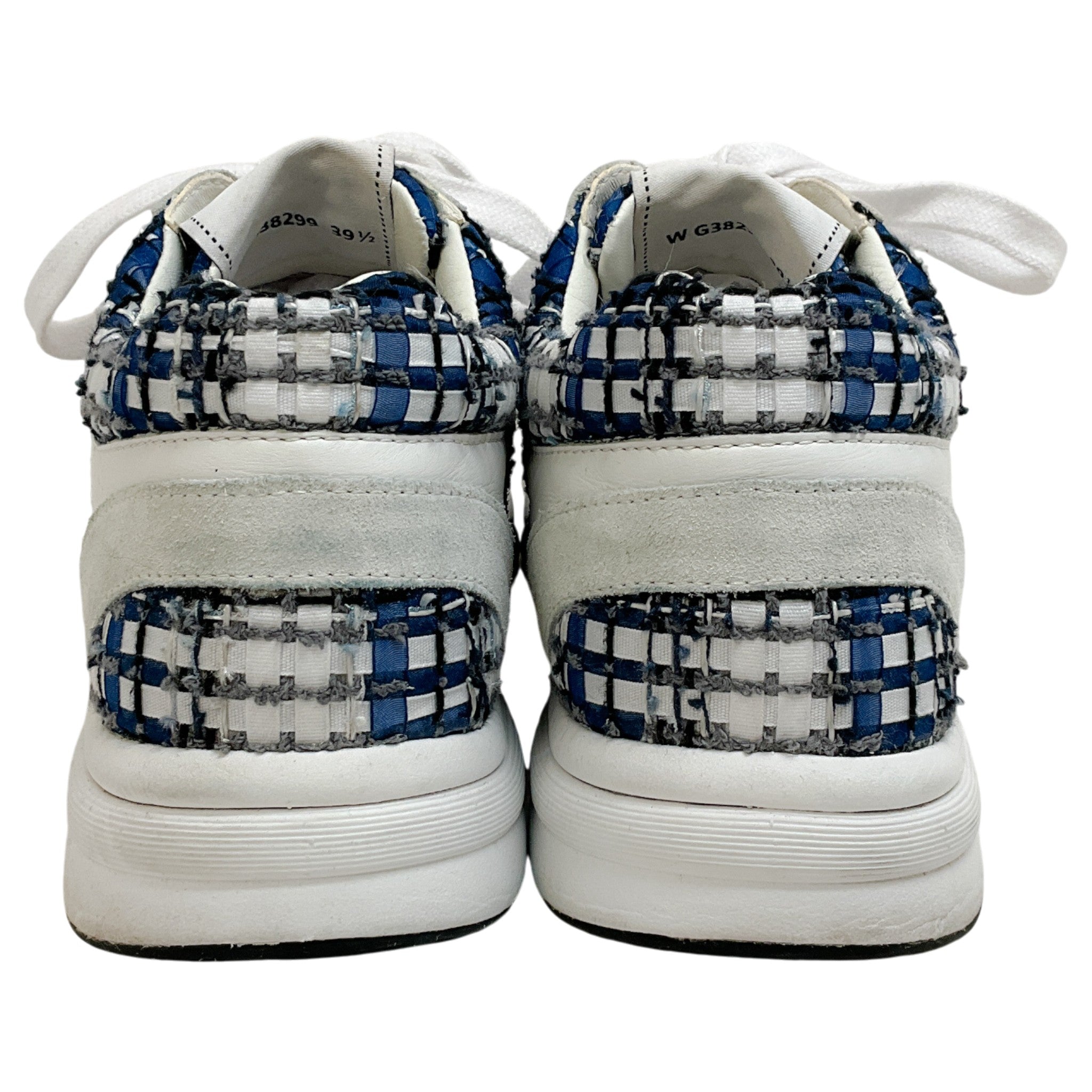 Chanel White / Blue Tweed Mark 24P Sneakers