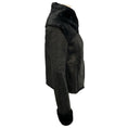 Load image into Gallery viewer, Alice + Olivia Black Embossed Shearling Moto Zip Jacket
