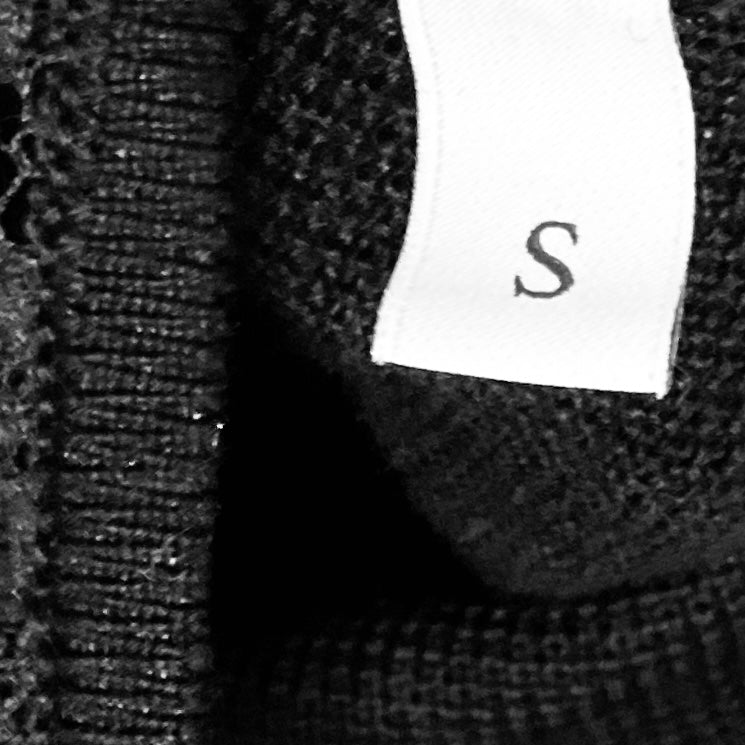 Valentino Black Ruffled Zipper Detail Sleeveless Wool Knit Dress with Lace Back