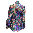 Load image into Gallery viewer, Prabal Gurung Multicolored Floral Printed Long Sleeved Ruffle Cuff Silk Blouse
