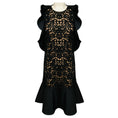 Load image into Gallery viewer, Michael Kors Collection Black / Nude Ruffled Lace Cocktail Dress
