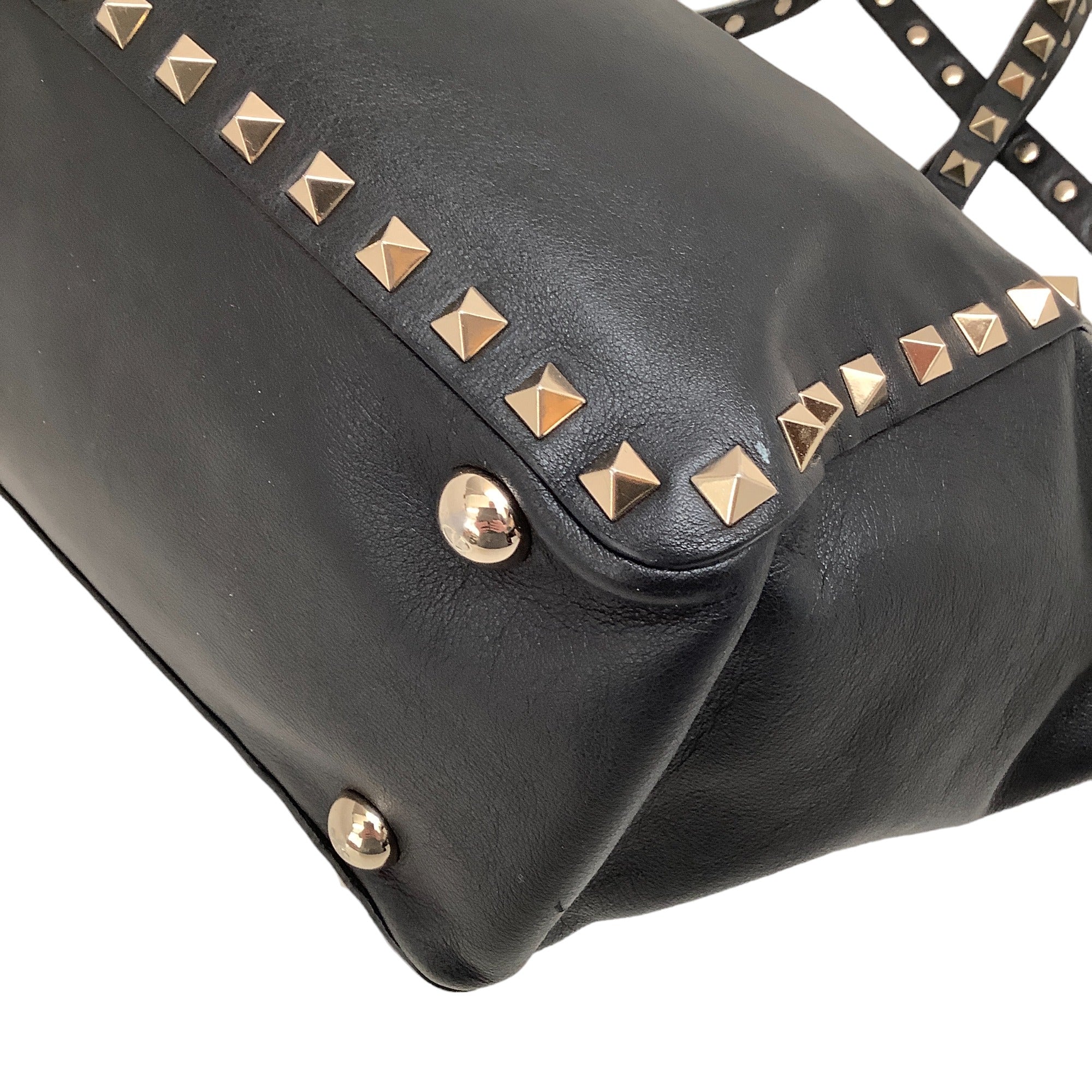 Valentino Black Leather Small Rockstud Bag with Crossbody Strap