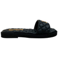 Load image into Gallery viewer, Chanel 2025 Black Quilted Leather Slide Sandals with Gold Logo
