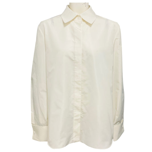 Lafayette 148 New York Ivory Cloud Button Front Blouse