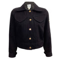 Load image into Gallery viewer, Patou Black Denim Jacket with Gold Embroidery
