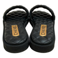 Load image into Gallery viewer, Chanel 2025 Black Quilted Leather Slide Sandals with Gold Logo
