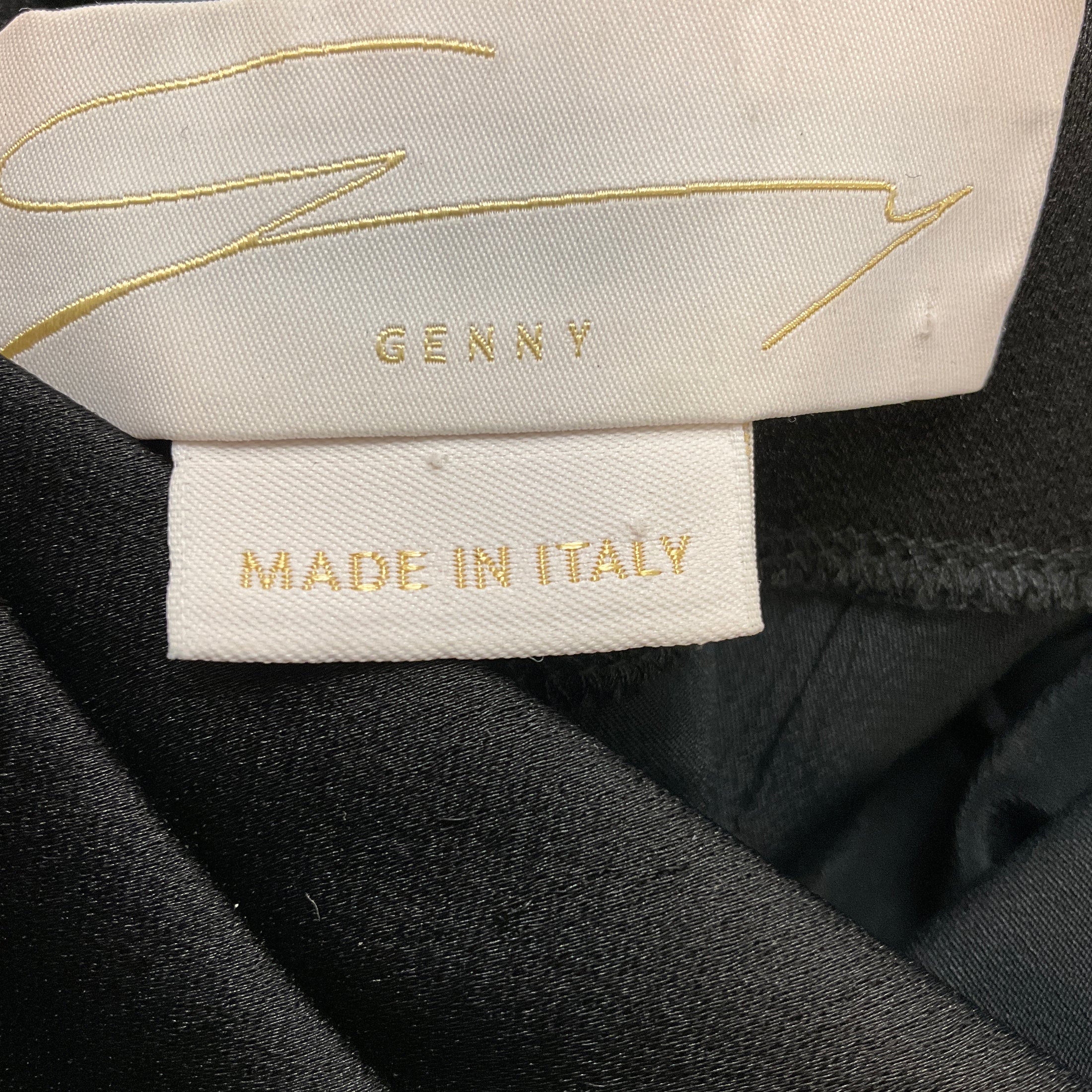 Genny Black Rhinestone Embellished Halter Neck Satin Gown