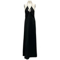 Load image into Gallery viewer, Genny Black Rhinestone Embellished Halter Neck Satin Gown

