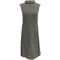 Load image into Gallery viewer, Escada Black / White Tweed Dress with Leather Trim
