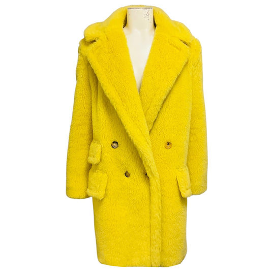 Max Mara Sfilata Yellow Alpaca and Wool Teddy Coat