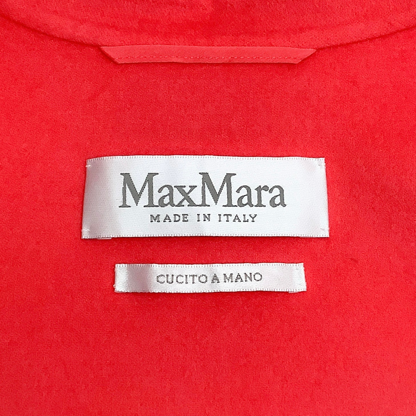 Max Mara Coral / Sherbet Hand Finished Wool Blazer with Tie Waist
