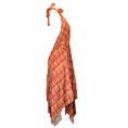 Load image into Gallery viewer, Altuzarra Orange Pleated Plaid Asymmetric Hem Halter-neck Handkerchief Dress
