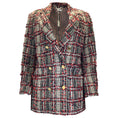 Load image into Gallery viewer, Thom Browne Red / White / Black Tweed Overcheck Sack Jacket
