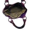 Load image into Gallery viewer, Nancy Gonzalez Purple Genuine Crocodile Double Top Handle Shoulder Bag
